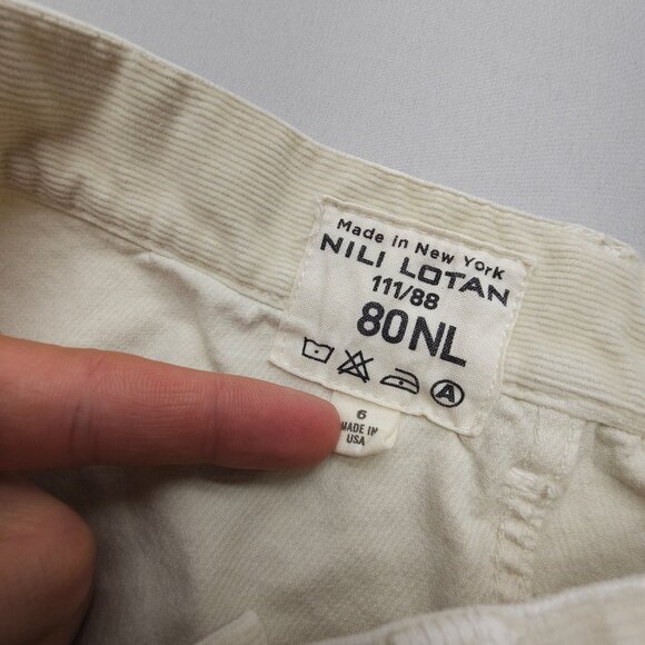 Nili Lotan Shon Pants Corduroy 6 Bone - Picture 4 of 11